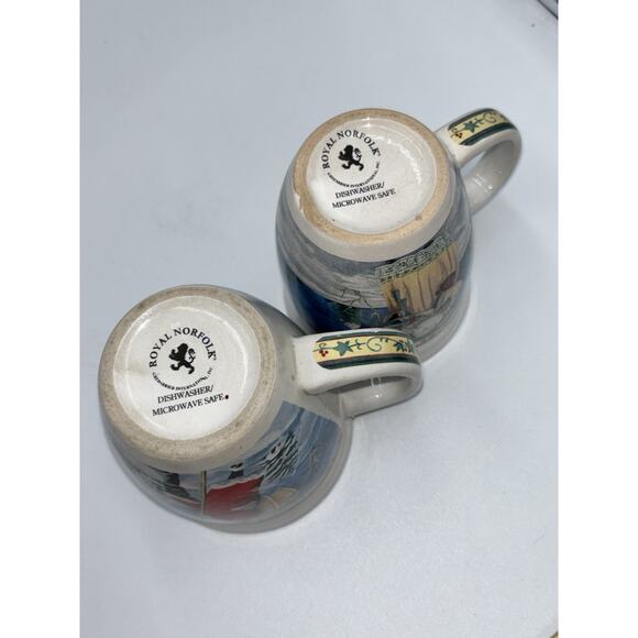 Set Of 2 Royal Norfolk Christmas Mugs Saint Nicholas Holiday Design - Picture 4 of 9